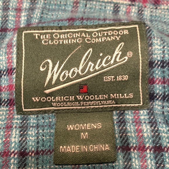 WOOLRICH WOMENS PLAID COTTON FLANNEL SHIRT BLOUSE - Picture 3 of 13